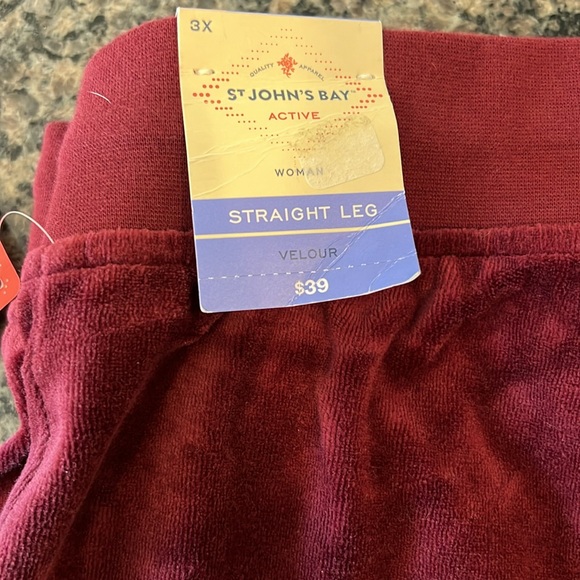 NWT St. John’s Bay Velour Pants, 3X - Picture 4 of 4